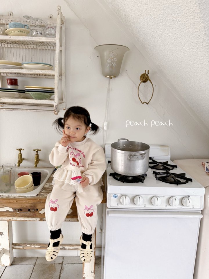 Peach Peach - Korean Children Fashion - #Kfashion4kids - Cherry Lace Sweatshirt - 11