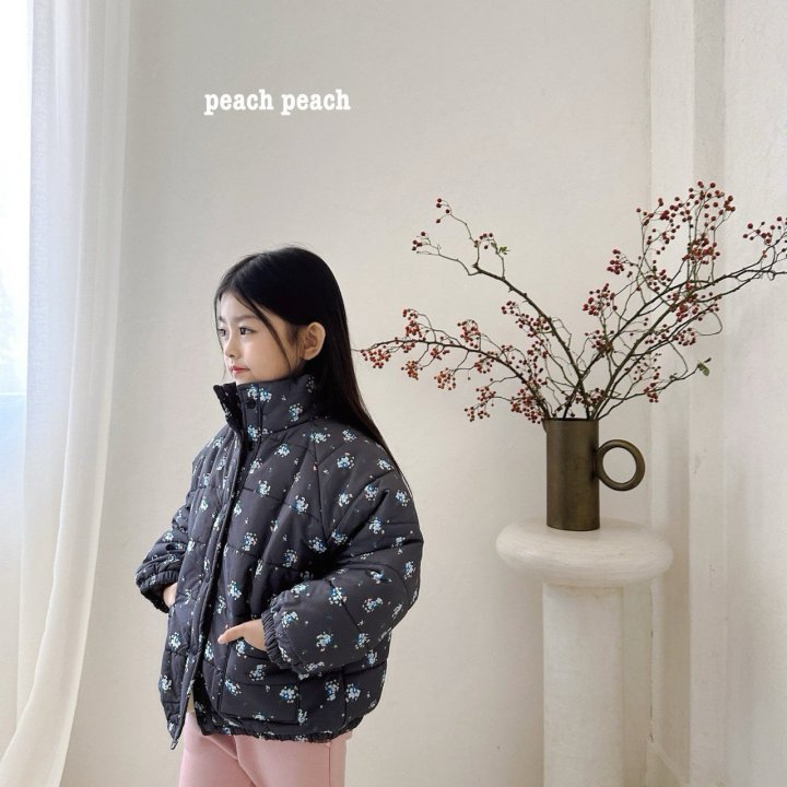 Peach Peach - Korean Children Fashion - #childofig - Lora Flower Padded Jacket - 6