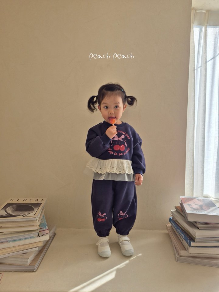 Peach Peach - Korean Children Fashion - #childrensboutique - Cherry Jogger Pants - 12