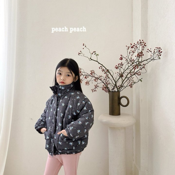 Peach Peach - Korean Children Fashion - #childrensboutique - Lora Flower Padded Jacket - 7