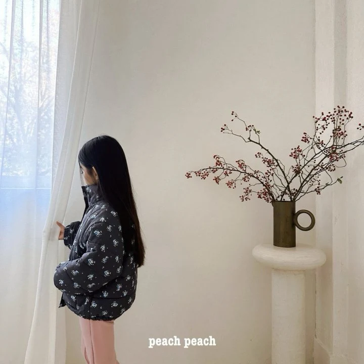 Peach Peach - Korean Children Fashion - #designkidswear - Lora Flower Padded Jacket - 8