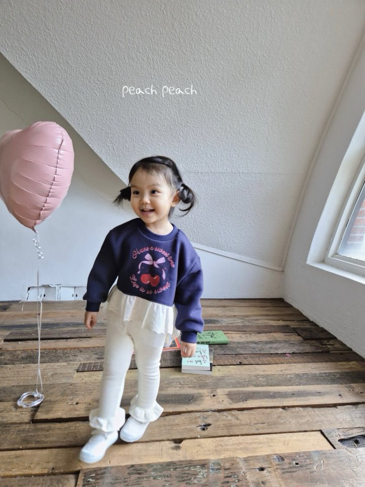 Peach Peach - Korean Children Fashion - #fashionkids - Cherry Lace Sweatshirt - 7