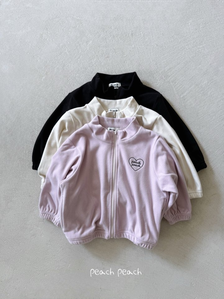 Peach Peach - Korean Children Fashion - #kidsshorts - Peach Fleece Zip-Up