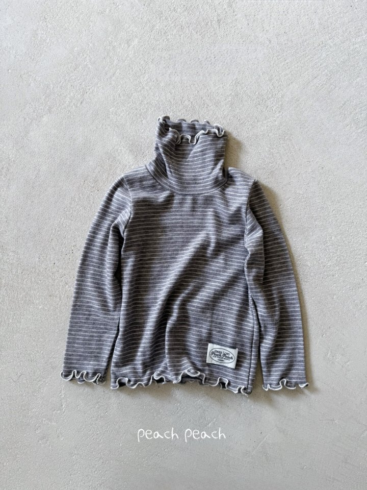 Peach Peach - Korean Children Fashion - #kidsshorts - Pompom Turtleneck Tee - 4