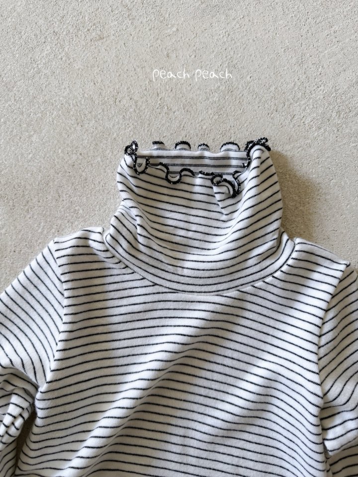 Peach Peach - Korean Children Fashion - #magicofchildhood - Pompom Turtleneck Tee - 8