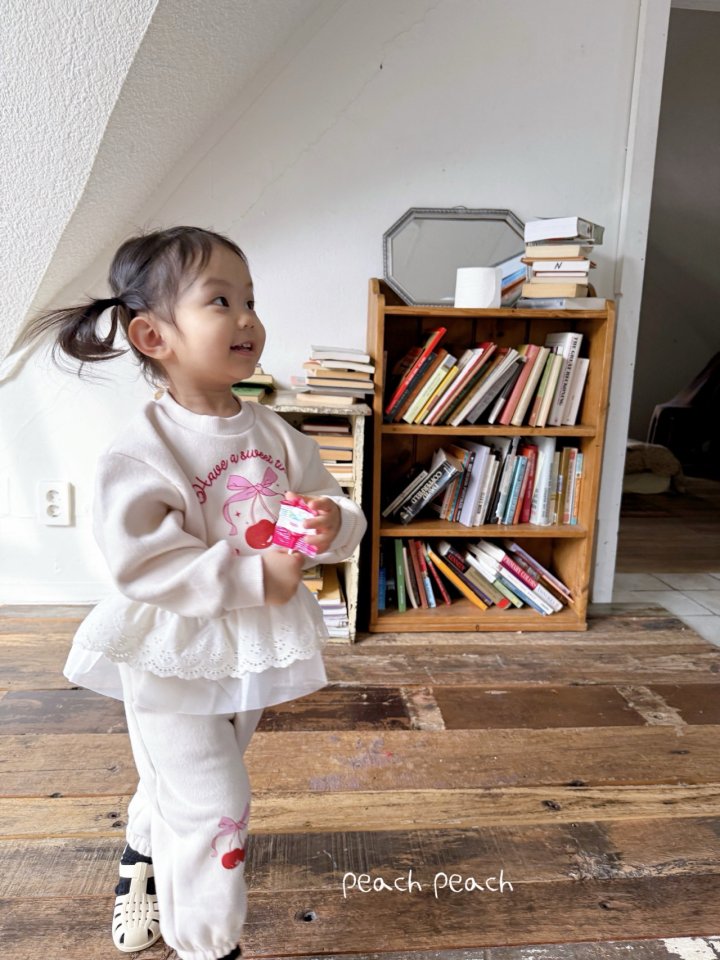 Peach Peach - Korean Children Fashion - #prettylittlegirls - Cherry Jogger Pants - 7