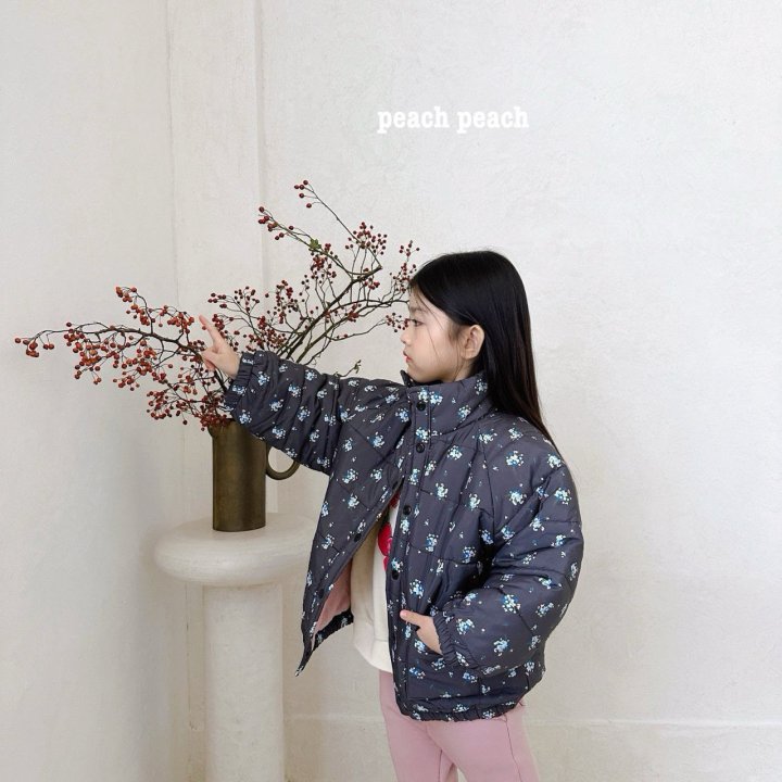 Peach Peach - Korean Children Fashion - #todddlerfashion - Lora Flower Padded Jacket - 4
