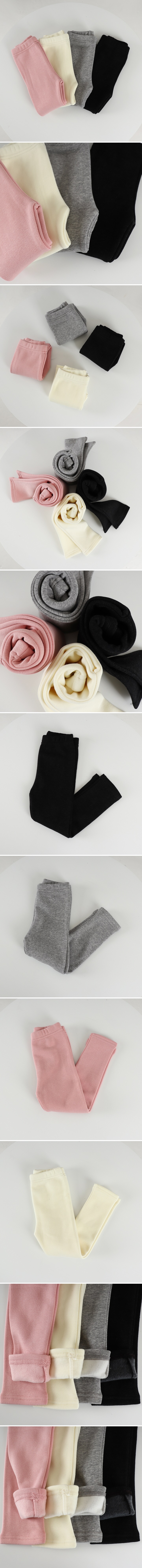 Pepper Mint - Korean Children Fashion - #childofig - Fleece Plain Leggings