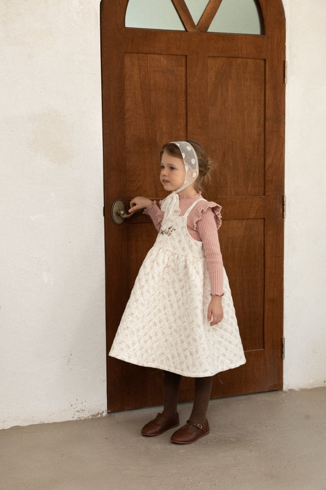 Perrobebe - Korean Children Fashion - #childofig - Aisha Embroidered Padded One-piece - 7