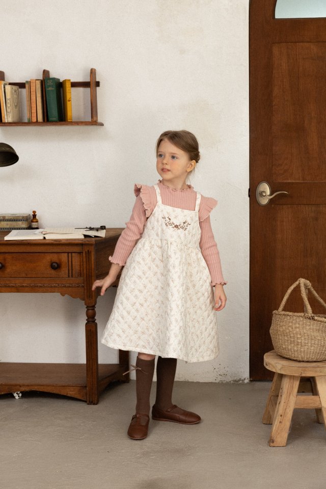 Perrobebe - Korean Children Fashion - #childrensboutique - Aisha Embroidered Padded One-piece - 8