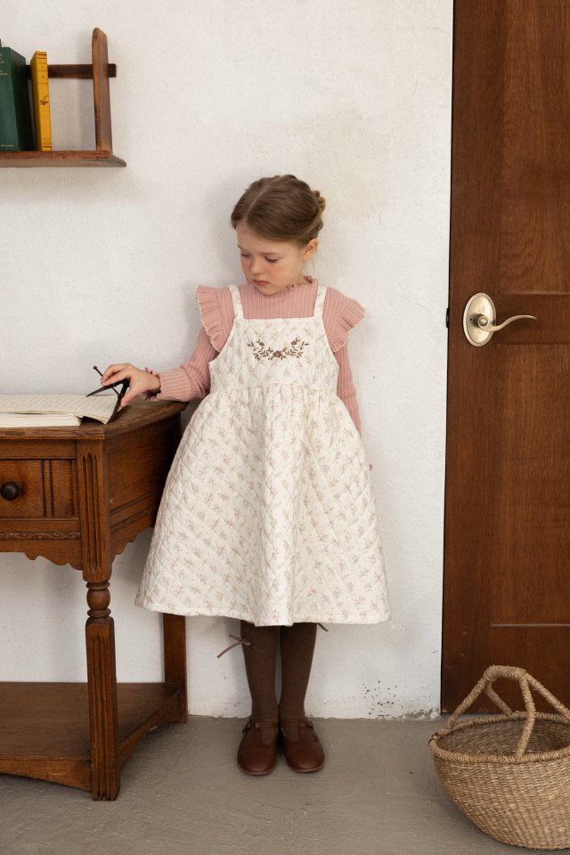 Perrobebe - Korean Children Fashion - #designkidswear - Aisha Embroidered Padded One-piece - 9