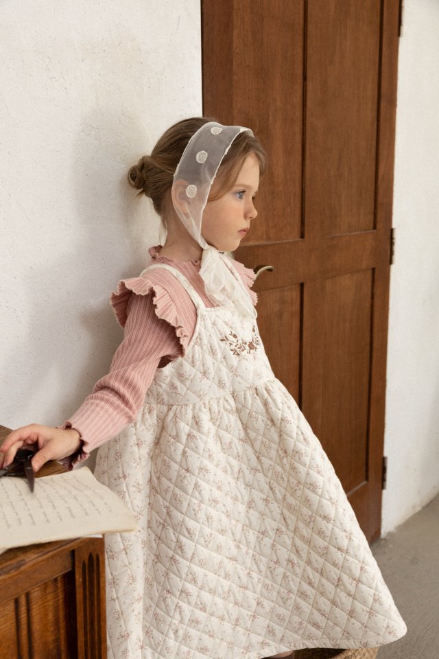 Perrobebe - Korean Children Fashion - #magicofchildhood - Aisha Embroidered Padded One-piece