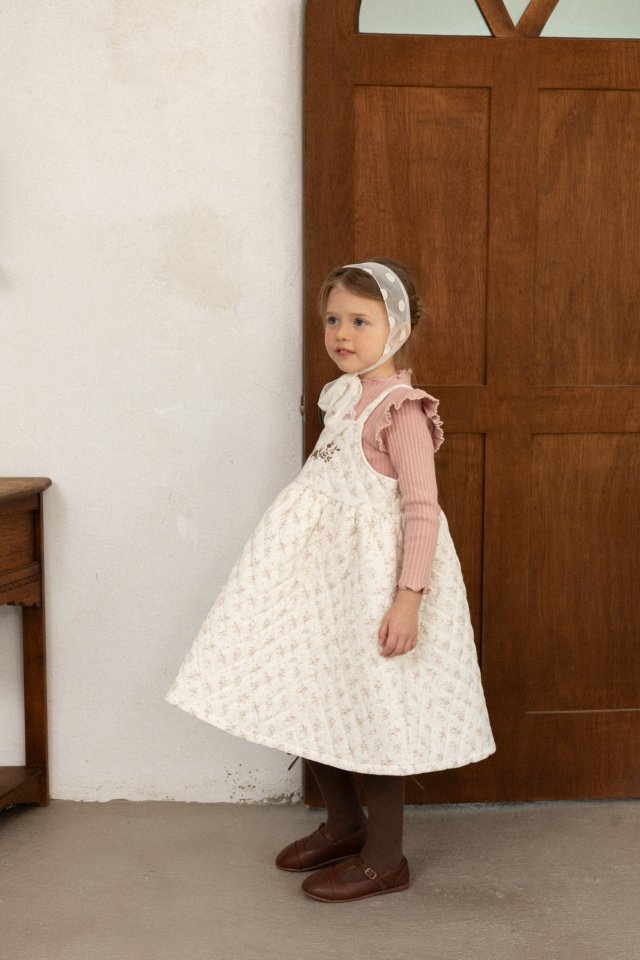 Perrobebe - Korean Children Fashion - #prettylittlegirls - Aisha Embroidered Padded One-piece - 4