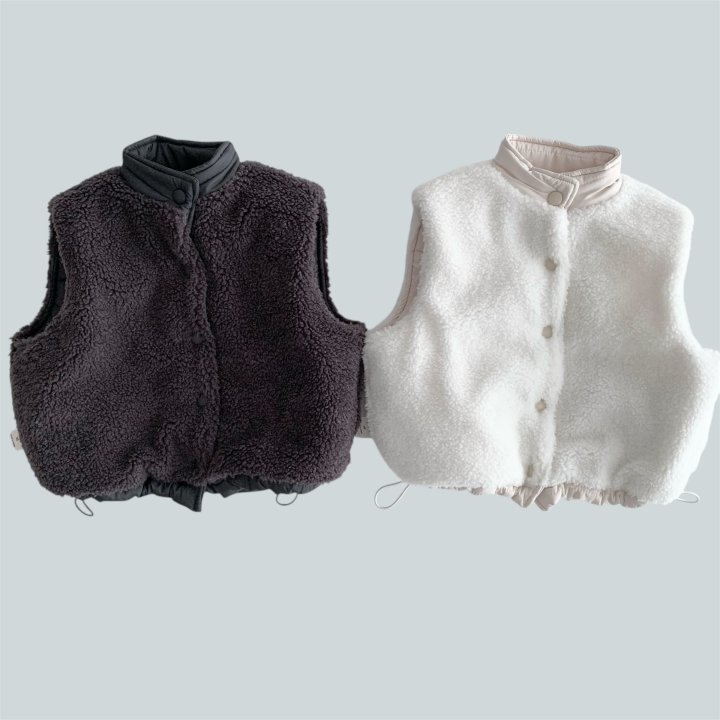 Pie - Korean Children Fashion - #childofig - Fleece Reversible Vest