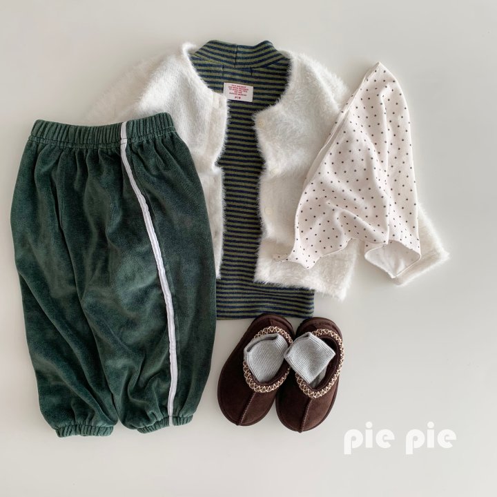 Pie - Korean Children Fashion - #childofig - Piping Velour Pants - 11