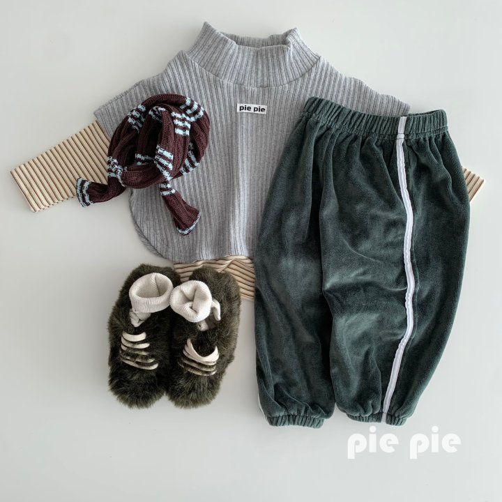 Pie - Korean Children Fashion - #childrensboutique - Piping Velour Pants - 12