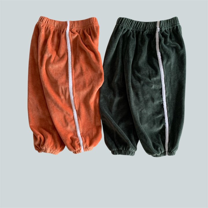 Pie - Korean Children Fashion - #kidsstore - Piping Velour Pants