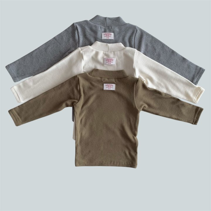 Pie - Korean Children Fashion - #kidzfashiontrend - Mimi Ribbed Mock Neck Tee
