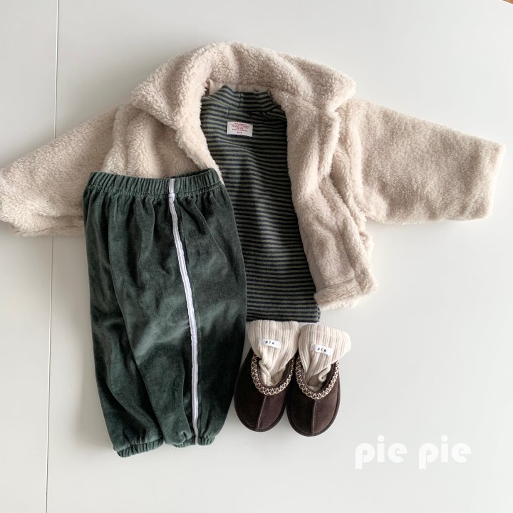 Pie - Korean Children Fashion - #magicofchildhood - Piping Velour Pants - 5