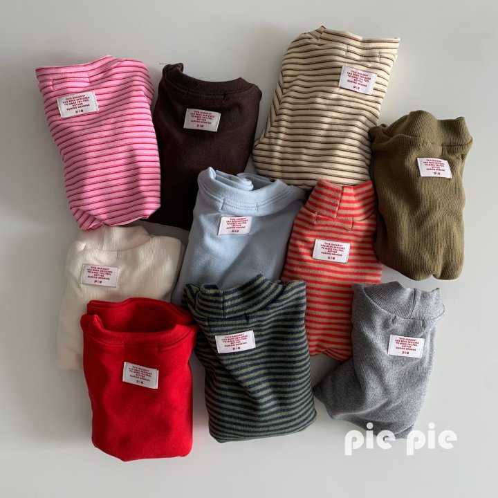 Pie - Korean Children Fashion - #todddlerfashion - Carrot Stripe Turtleneck Tee - 12