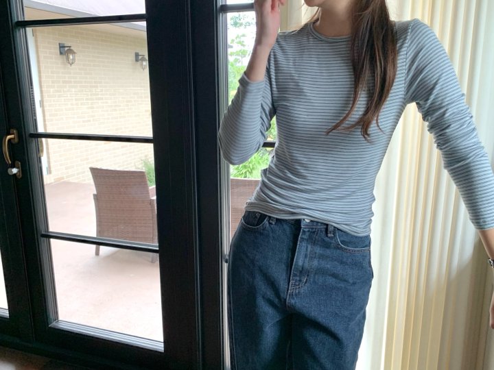 Pomelo - Korean Women Fashion - #momslook - Pico Stripe Tee - 5