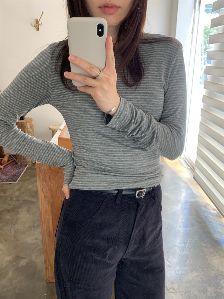 Pomelo - Korean Women Fashion - #momslook - Pico Stripe Tee - 7