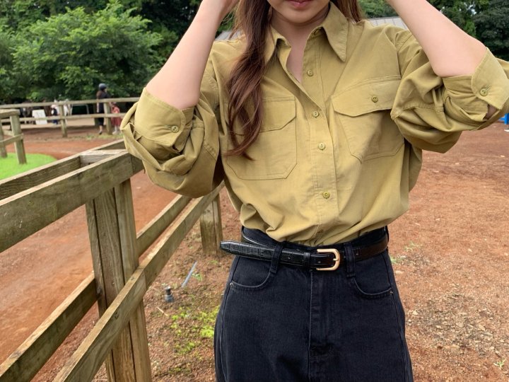 Pomelo - Korean Women Fashion - #momslook - Washed Corduroy Shirt - 3