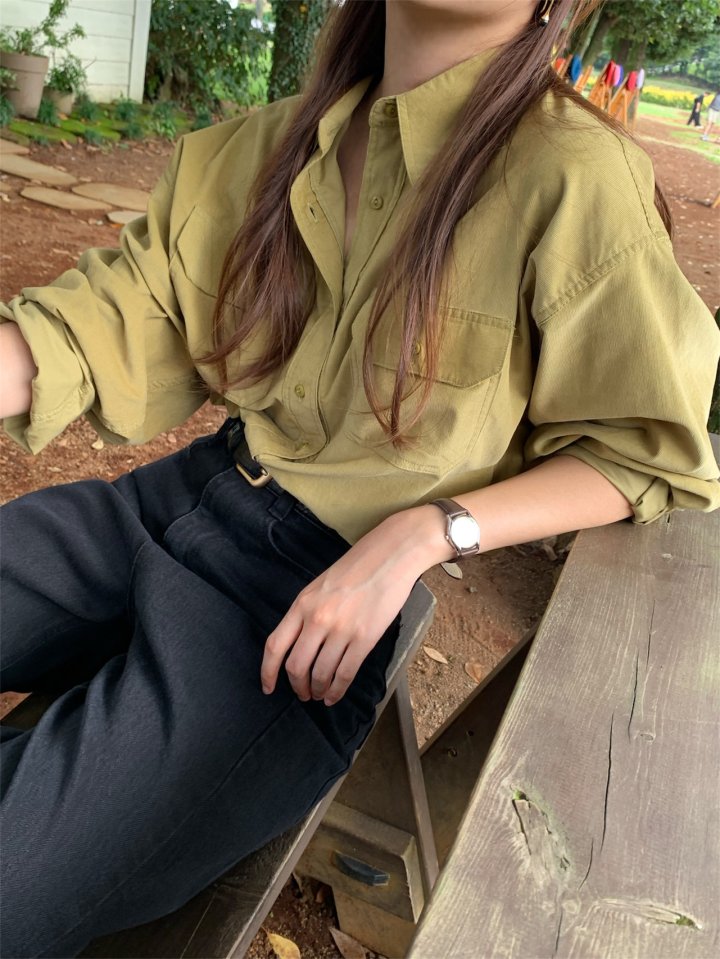 Pomelo - Korean Women Fashion - #momslook - Washed Corduroy Shirt - 9
