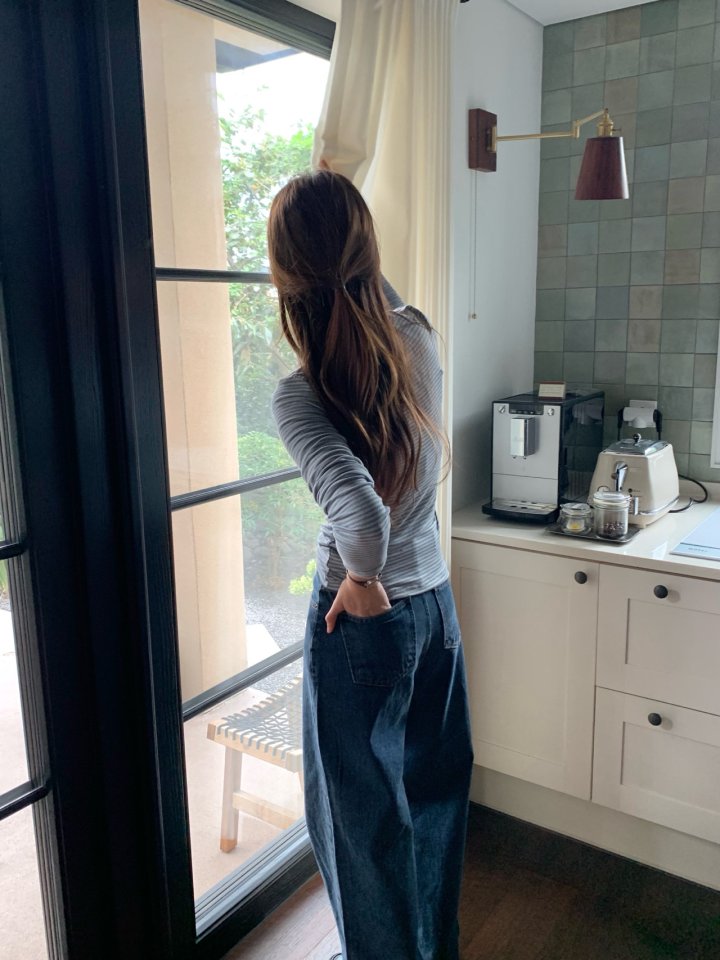 Pomelo - Korean Women Fashion - #momslook - Flow Denim Pants - 3