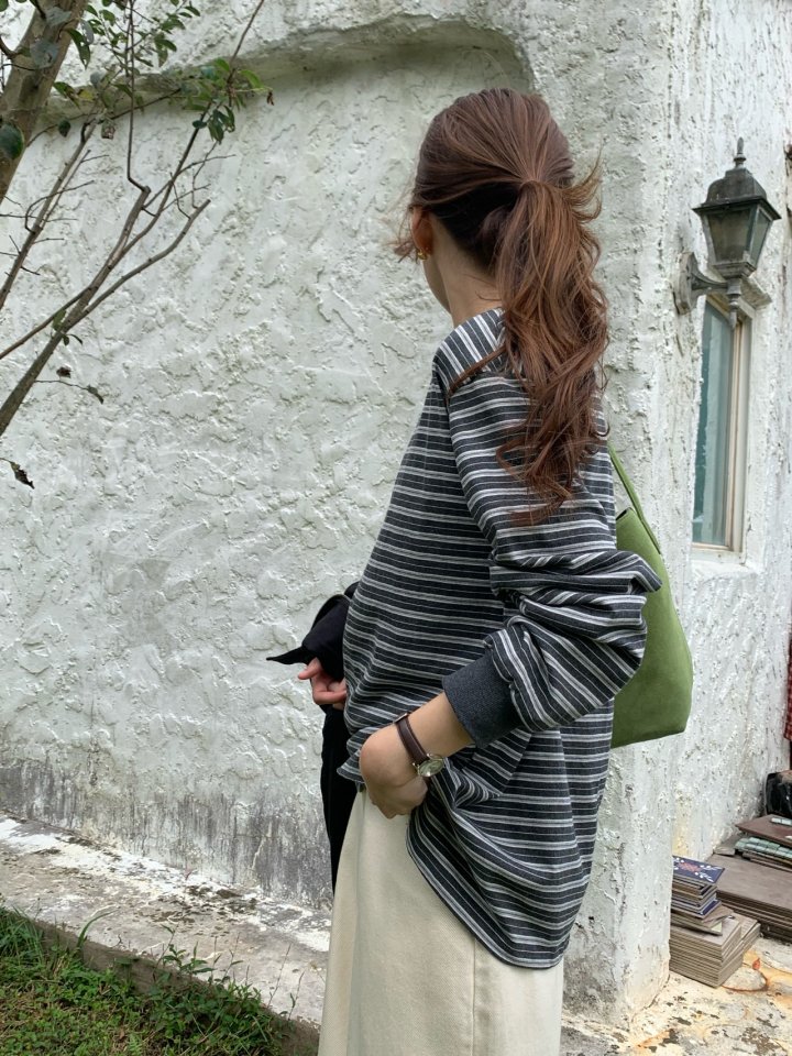 Pomelo - Korean Women Fashion - #romanticstyle - Plan Stripe Tee - 3