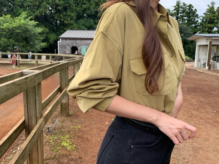 Pomelo - Korean Women Fashion - #momslook - Washed Corduroy Shirt - 4