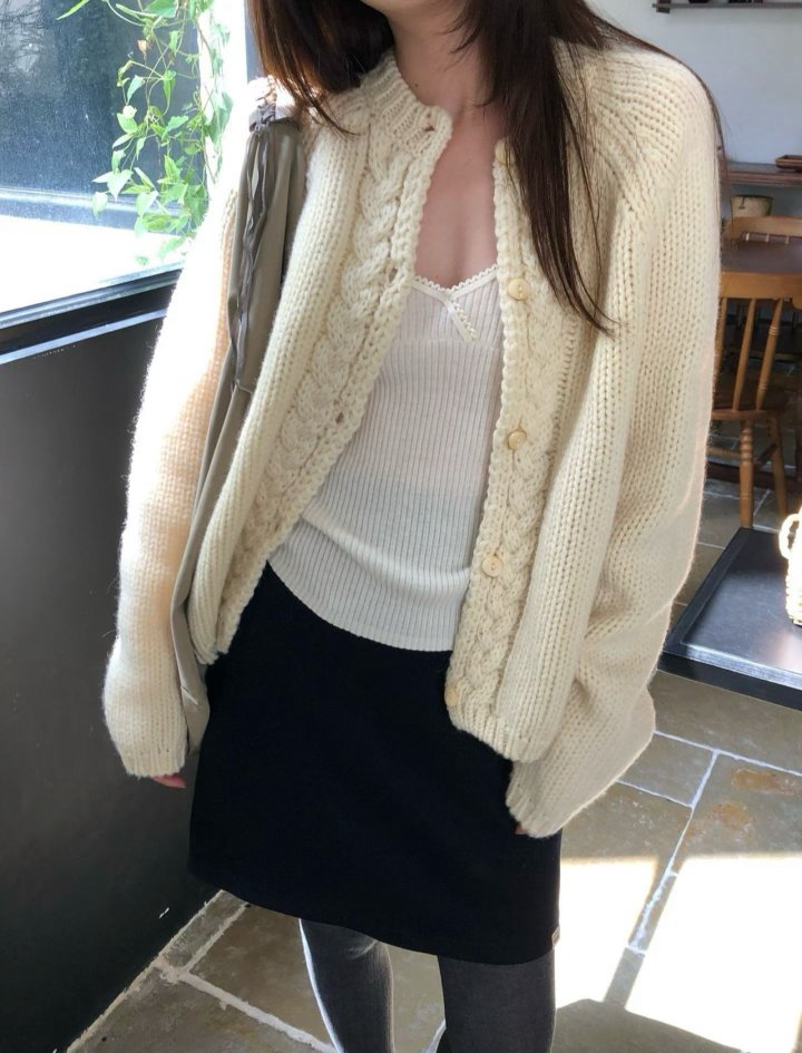 Pomelo - Korean Women Fashion - #womensfashion - Knitted Cardigan - 7