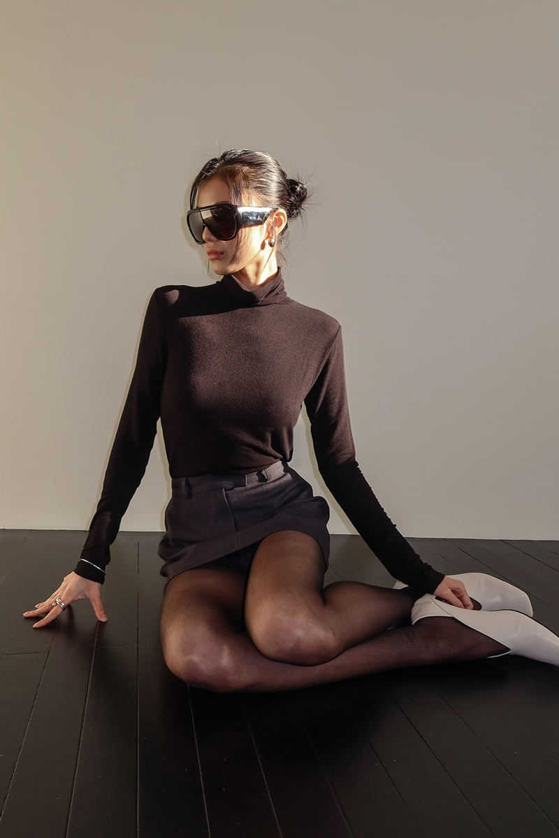 Project Wave - Korean Women Fashion - #momslook - Labe Wool Turtleneck Long Sleeve Tee - 2