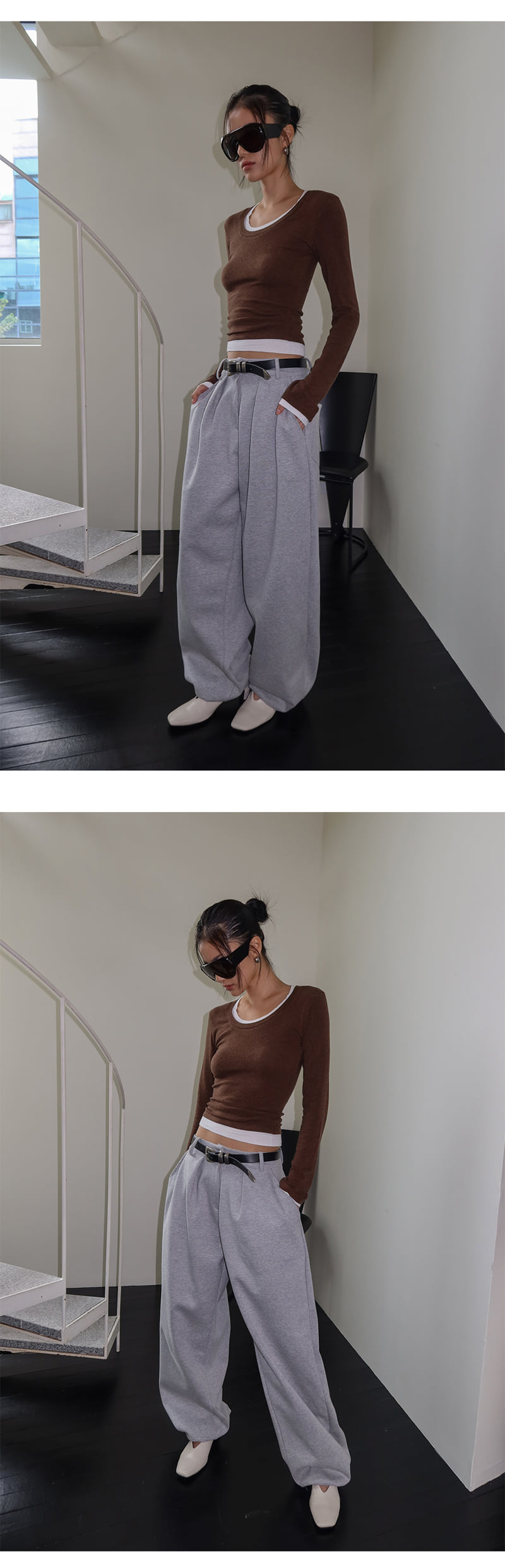Project Wave - Korean Women Fashion - #momslook - Sweat Cotton Slacks - 2