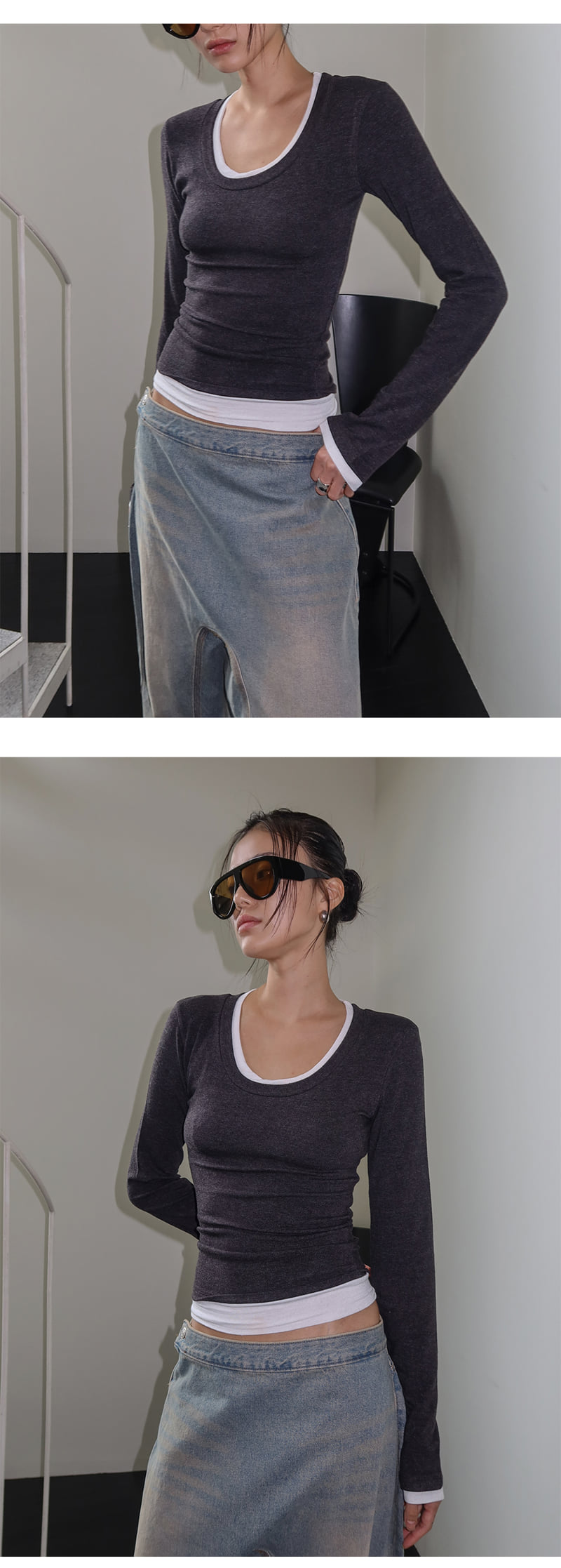 Project Wave - Korean Women Fashion - #momslook - Hairy Color Angora Tee - 3