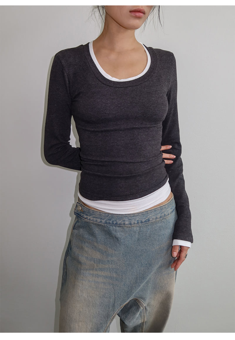 Project Wave - Korean Women Fashion - #momslook - Hairy Color Angora Tee - 5