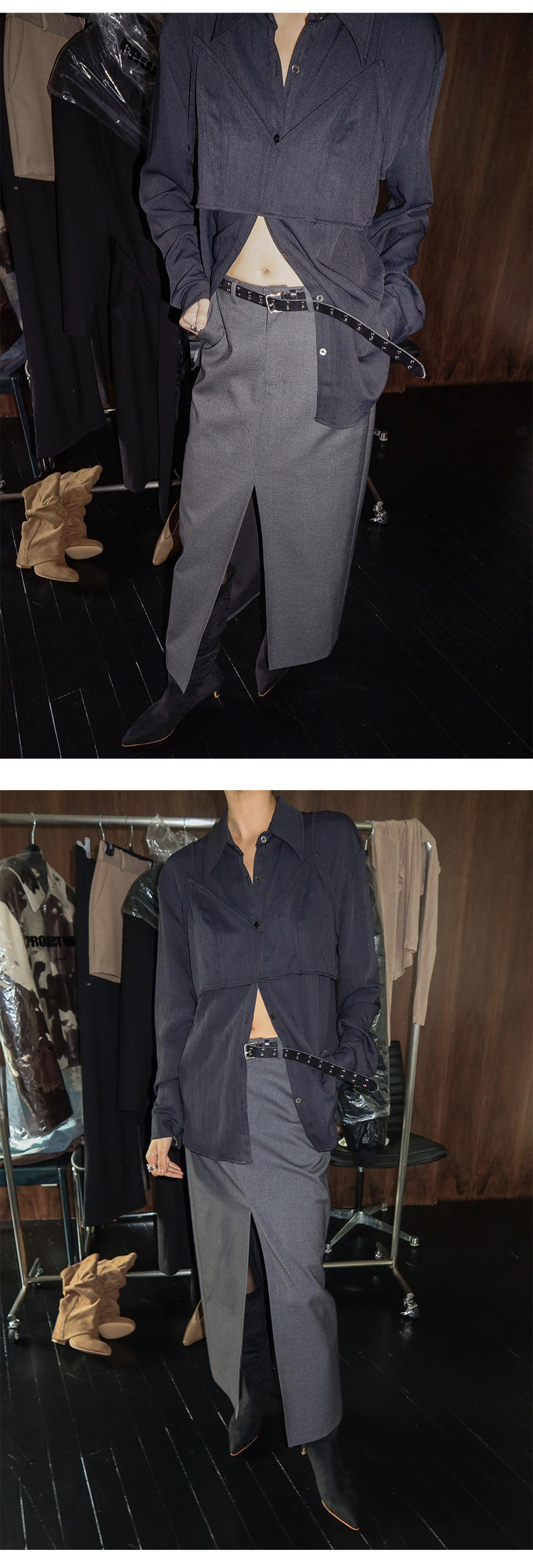 Project Wave - Korean Women Fashion - #womensfashion - Trip Layered Shirt - 4