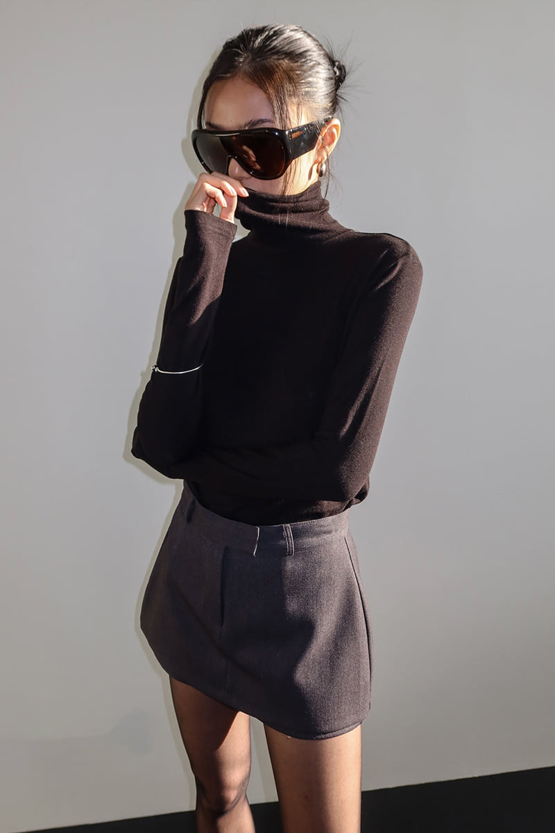 Project Wave - Korean Women Fashion - #womensfashion - Labe Wool Turtleneck Long Sleeve Tee