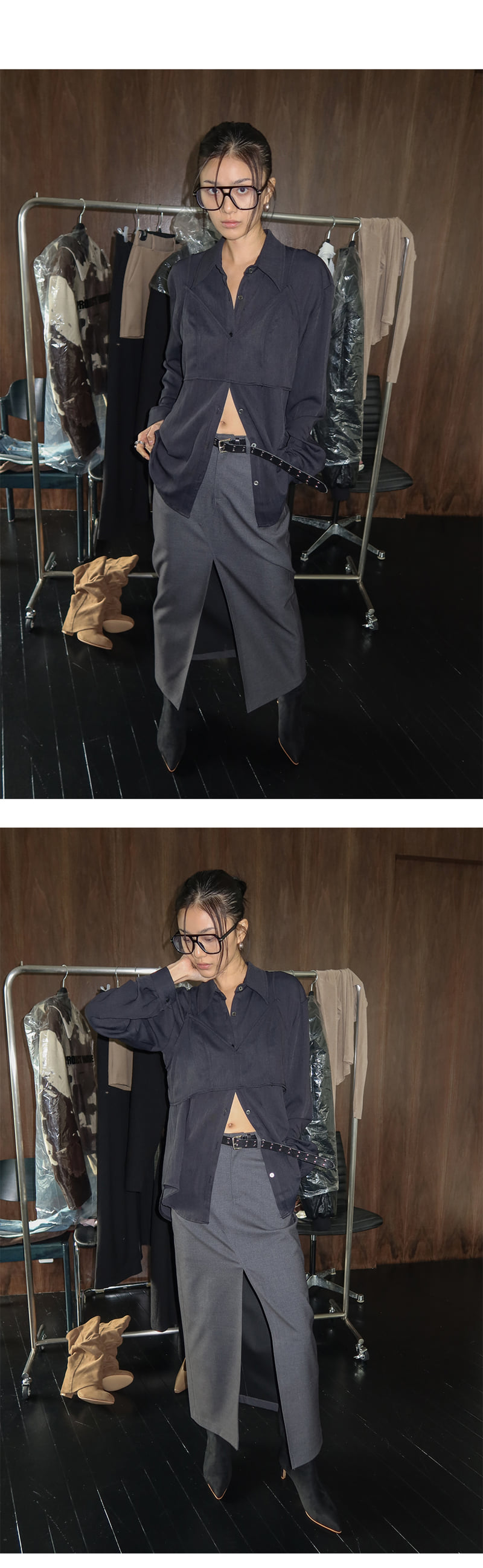 Project Wave - Korean Women Fashion - #womensfashion - Trip Layered Shirt