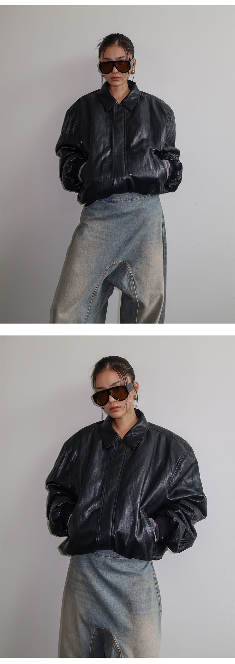 Project Wave - Korean Women Fashion - #womensfashion - Curved Wide Denim Pants - 3