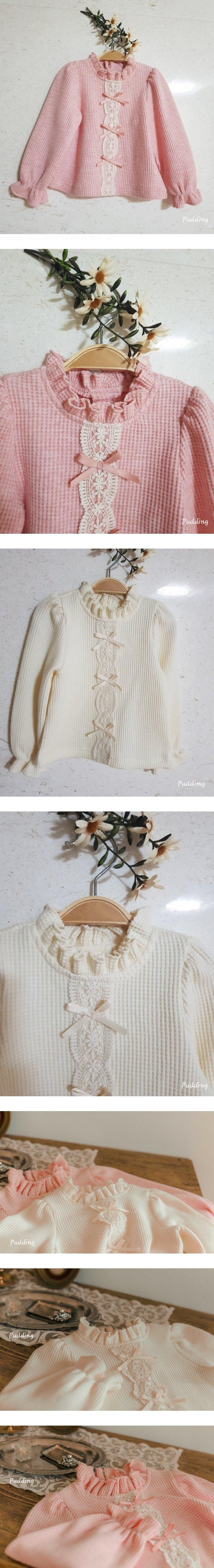 Pudding - Korean Children Fashion - #stylishchildhood - Lace Tee