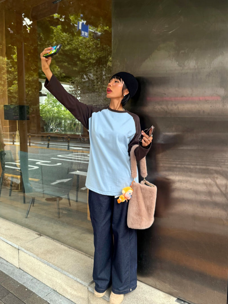 Queensmade - Korean Women Fashion - #momslook - Raglan Boxy Tee - 3