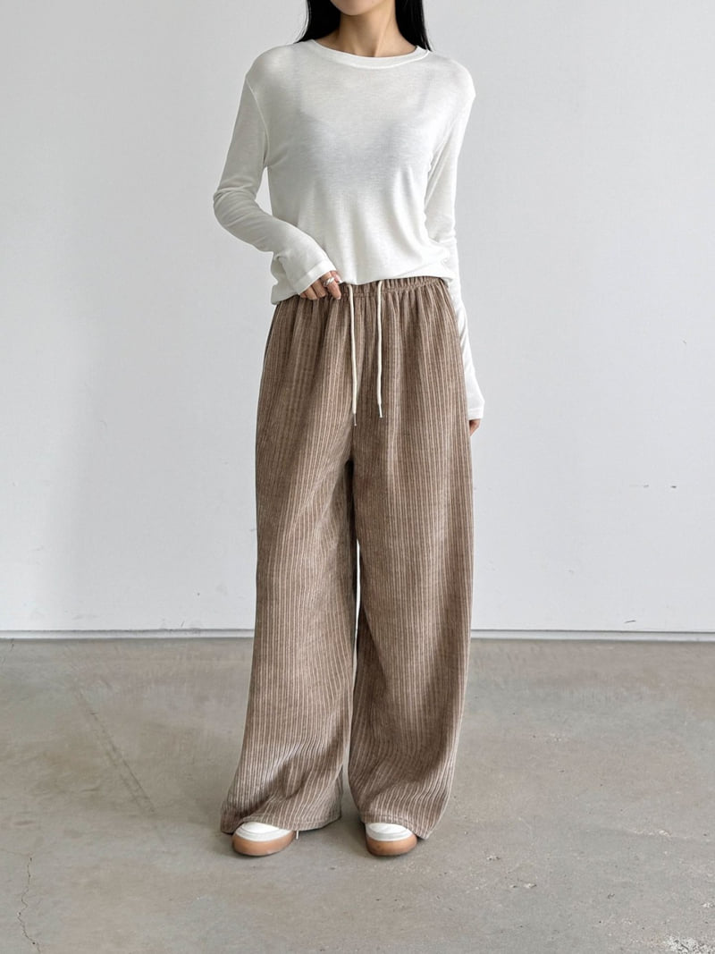 Queensmade - Korean Women Fashion - #womensfashion - Special Ribbed Pants - 4