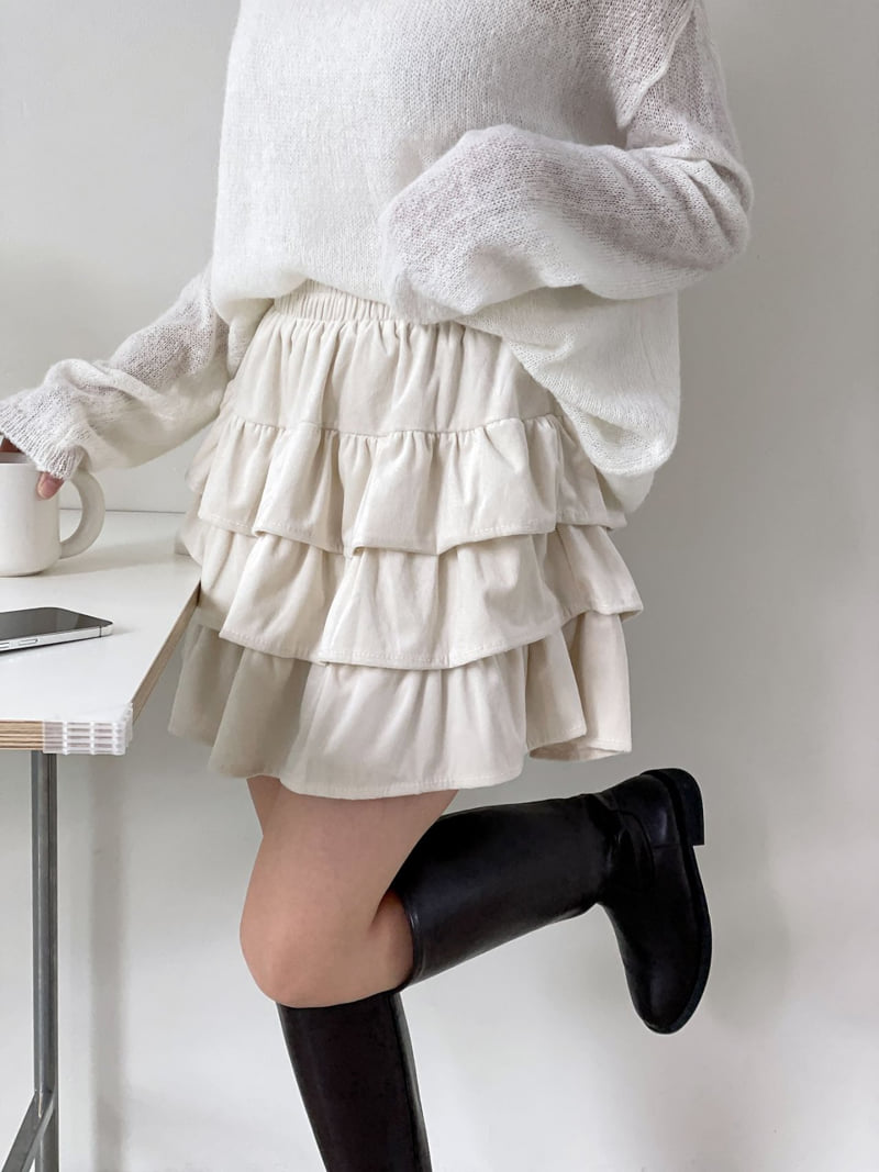 Queensmade - Korean Women Fashion - #momslook - Velvet Tiered Skirt - 10