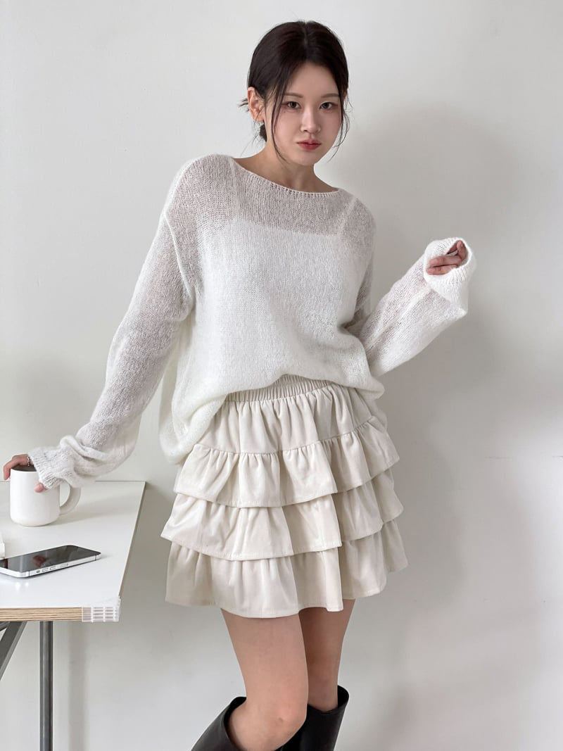 Queensmade - Korean Women Fashion - #momslook - Velvet Tiered Skirt - 2