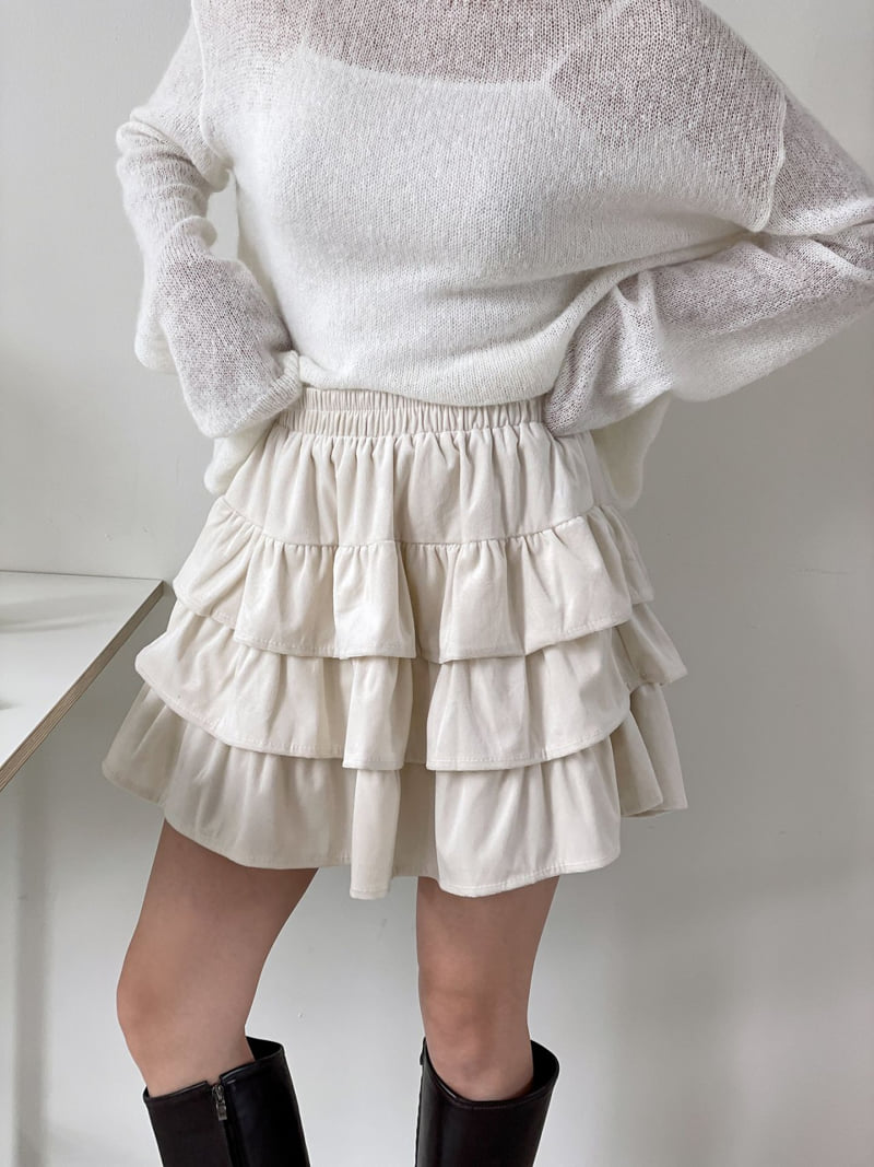 Queensmade - Korean Women Fashion - #momslook - Velvet Tiered Skirt - 6