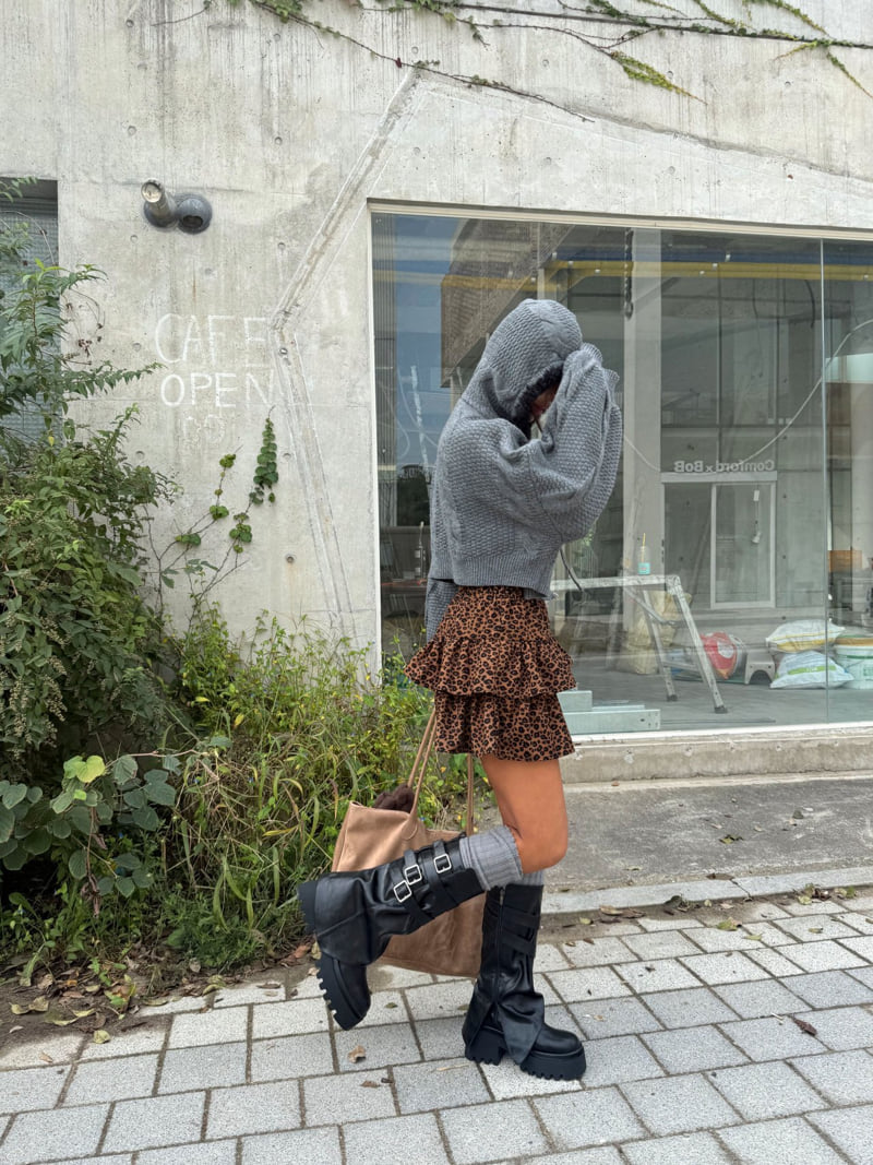 Queensmade - Korean Women Fashion - #momslook - Leopard Tiered Skirt - 3