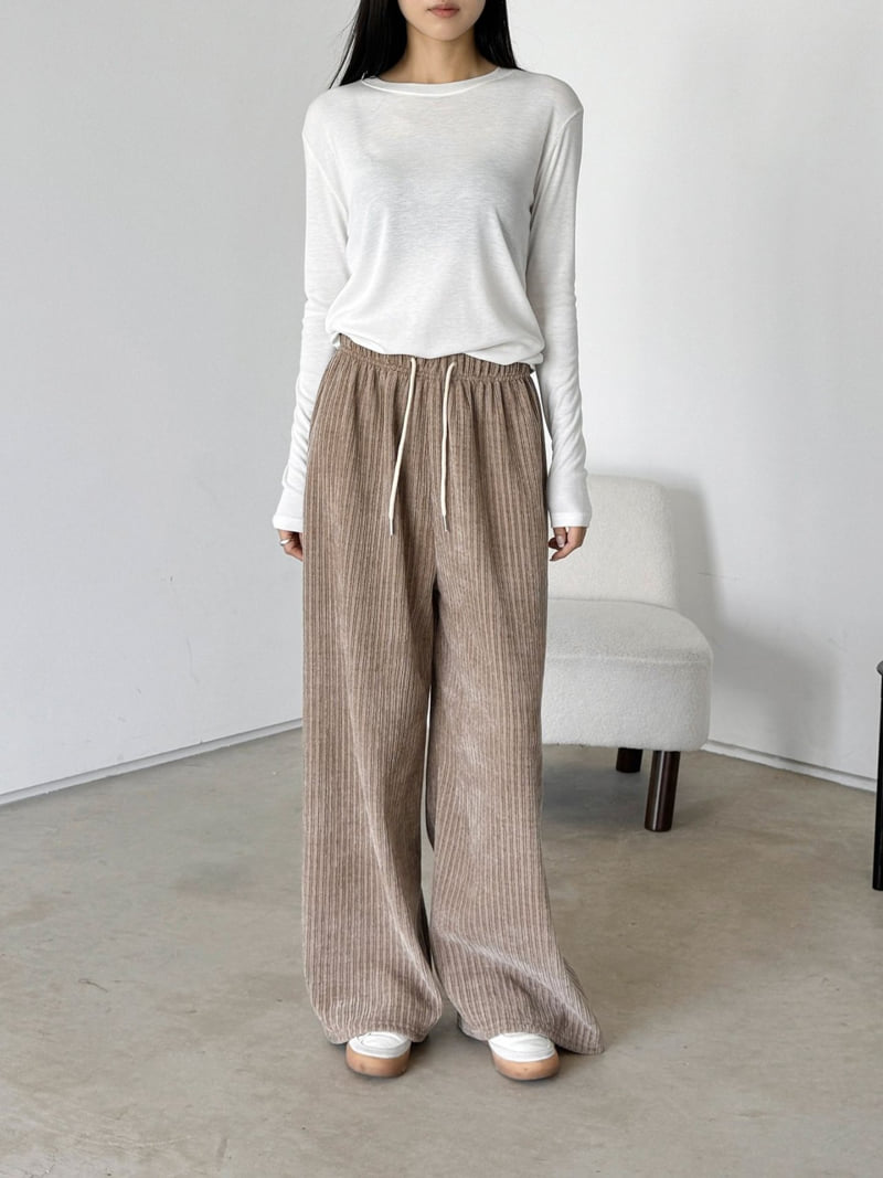 Queensmade - Korean Women Fashion - #womensfashion - Special Ribbed Pants - 9
