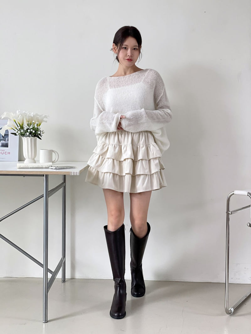 Queensmade - Korean Women Fashion - #womensfashion - Velvet Tiered Skirt - 3