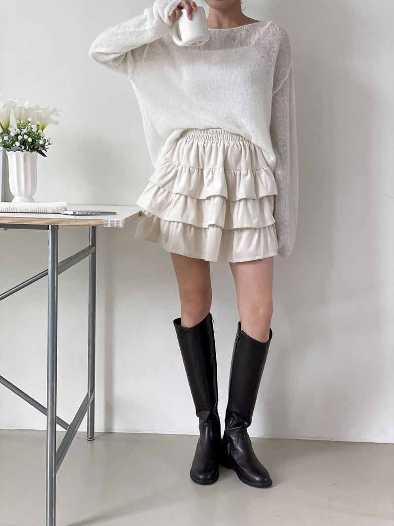Queensmade - Korean Women Fashion - #womensfashion - Velvet Tiered Skirt - 9